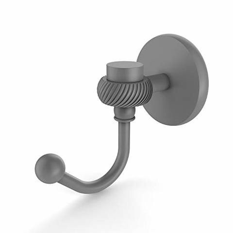 Allied Brass 7120T Satellite Orbit One Twisted Accents Robe Hook, Matte Gray