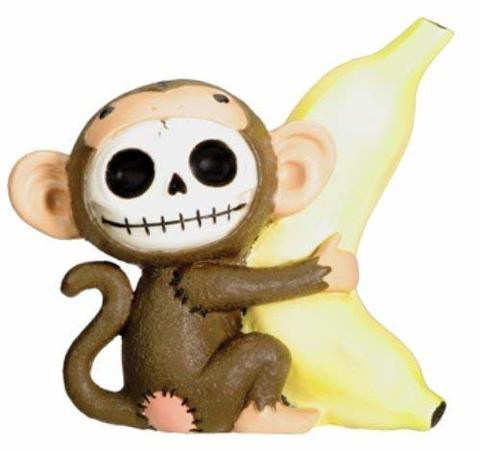 Summit Collection Furrybones Munky Signature Skeleton In Monkey Costume Holding A Banana