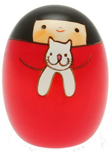 Usaburo Japanese Kokeshi Doll, Sally And Her Cat