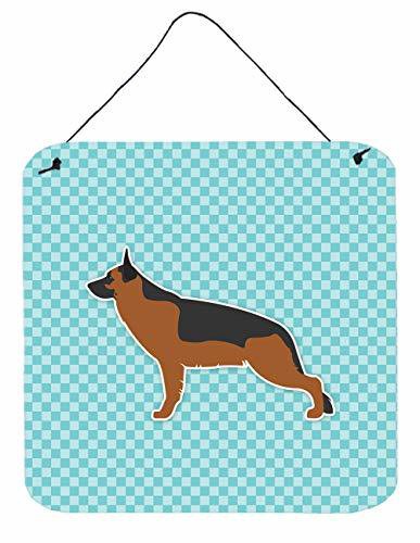 Caroline&#39;s Treasures Bb3724Ds66 German Shepherd Checkerboard Blue Wall Or Door Hanging Prints, 6X6, Multicolor