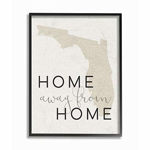 Stupell Industries Home Sweet Florida Typography Black Framed Wall Art, 11 X 14, Design By Artist Daphne Polselli