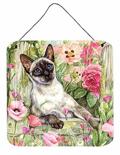 Caroline&#39;s Treasures Cdco0033Ds66 Siamese Cat In The Roses Wall Or Door Hanging Prints, 6X6, Multicolor