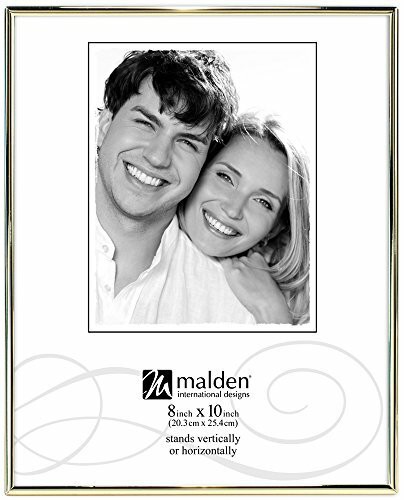 Malden International Designs Simplicity Bright Metal Picture Frame, 8X10, Brass