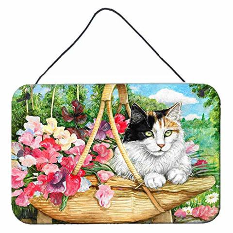 Caroline&#39;s Treasures Cdco0178Ds812 Cat In Basket Wall Or Door Hanging Prints, 8X12, Multicolor