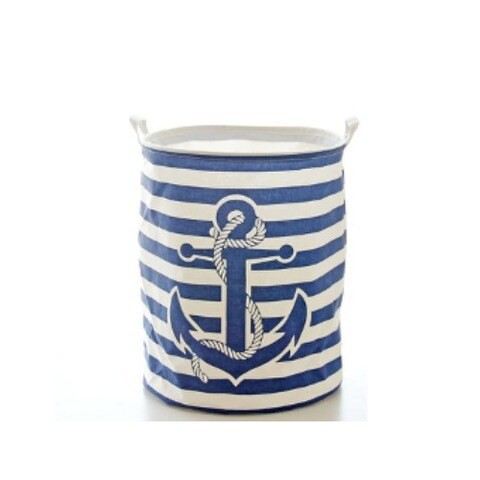 Deals For Less - Laundry basket, Stripes with Anchor design.