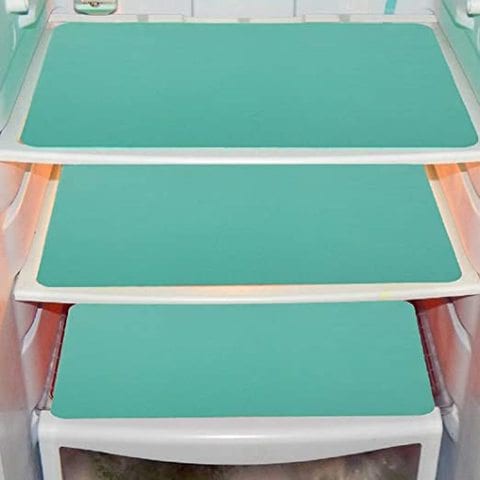 Kuber Industries Circle Design 3 Piece PVC Refrigerator Drawer Mat Set - 17.3&quot;x11.4&quot;, Green