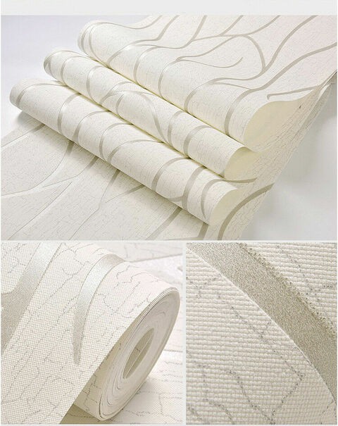 Generic Elegant Decorative Non-Woven Modern Minimalist Wallpaper White