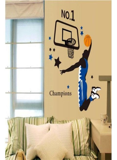 Generic Home Decor Wall Art Printer Removable Wall Sticker Sports Style Basketball Wall Decor Decals For Kids Boys