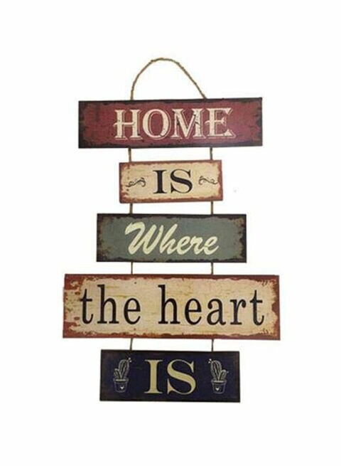 East Lady Wooden Wall Hanging Sign Board Multicolour 58 x 30centimeter