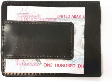 Giftex Black Pu Material Money Clip Wallet, With Strong Magnet