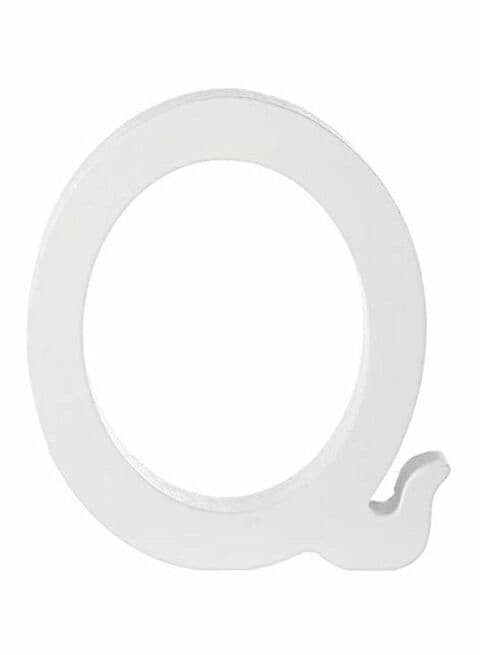 East Lady Decorative Q-Designed Wooden Alphabet White 15x12x0.7cm