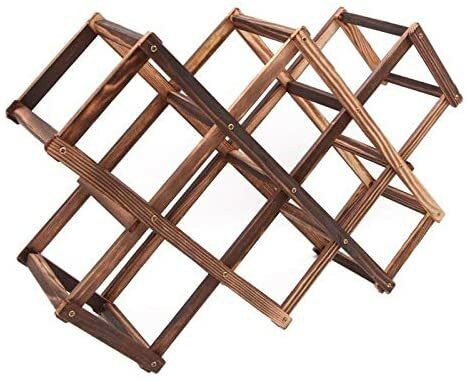 Generic Wooden Wine Rack Decoration Solid Wood Folding Wine Tray Pine Display Stand Creative Red Wine Wooden Shelf