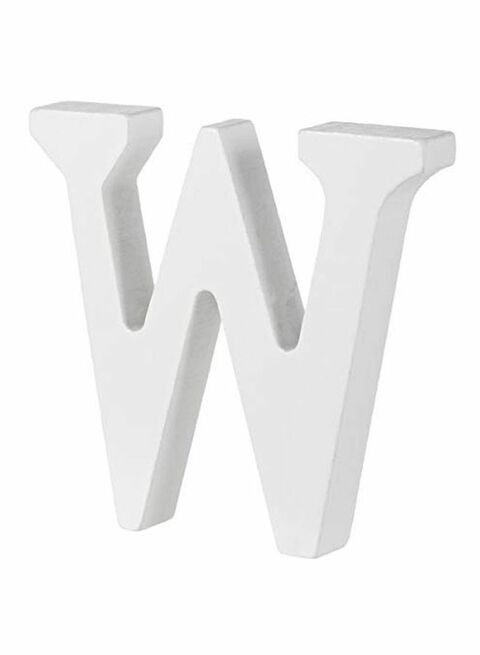 East Lady W-Letter Decorative Wooden Alphabet White 15x12x0.7cm