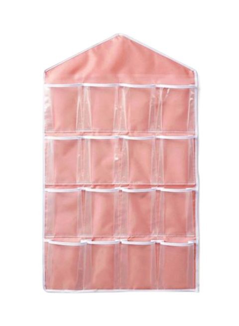 Generic 16 Pockets Door Hanging Closet Organizer Pink 700X400X20ml