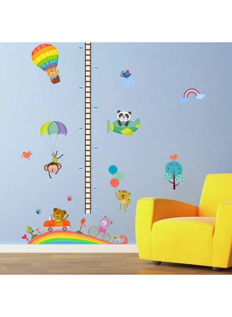 Generic Hot Air Balloon Height Measurement Wall Sticker Multicolour 90X30cm