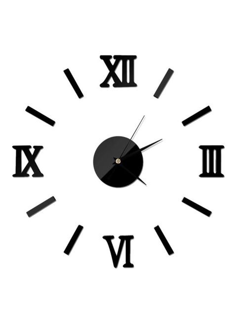 Generic 3D Wall Clock Sticker Black 30X30cm