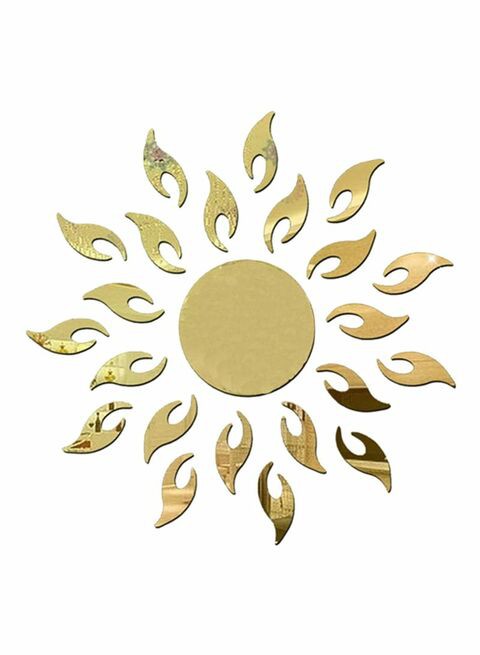 Qiaokai 3D Diy Mirror Wall Sticker Gold 50X50cm