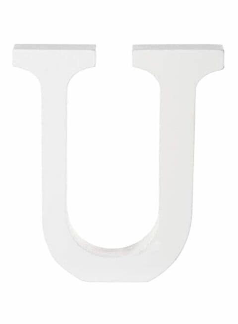 East Lady U-Letter Decorative Wooden Alphabet White 15x12x0.7cm