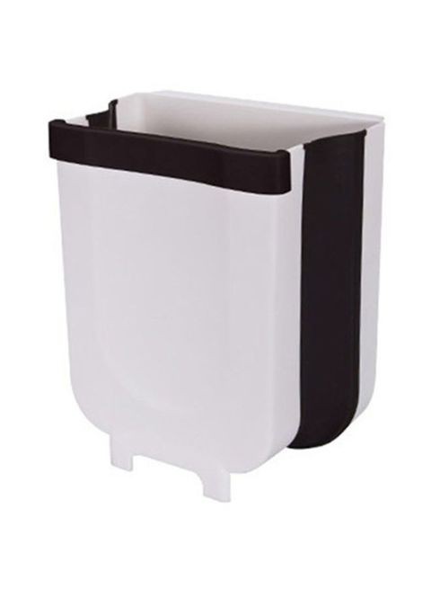 Generic Portable Trash Bin White/Black 25X18X22cm