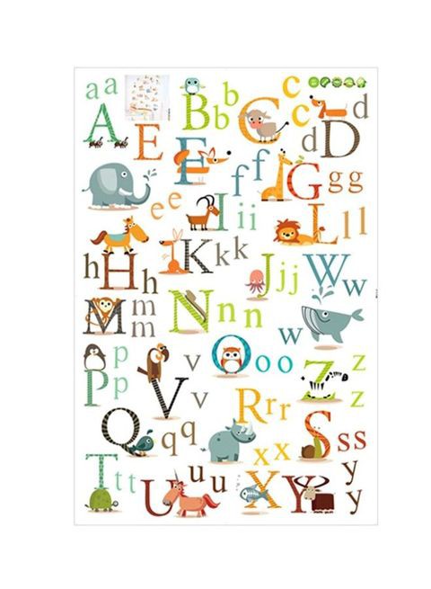 Generic Cute Animals AlphabetIcal PVC Wall Sticker Multicolour 60x90centimeter