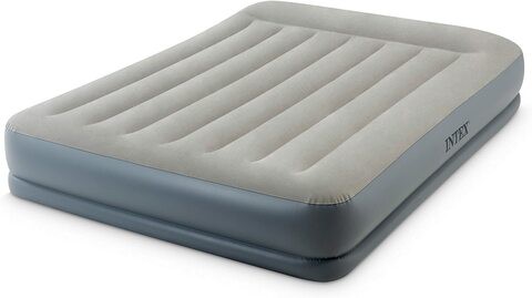 Intex 64118 Queen Size Pillow Rest Mid-Rise Airbed With Built In Electric Pump And Fiber-Tech Construction UK Spec