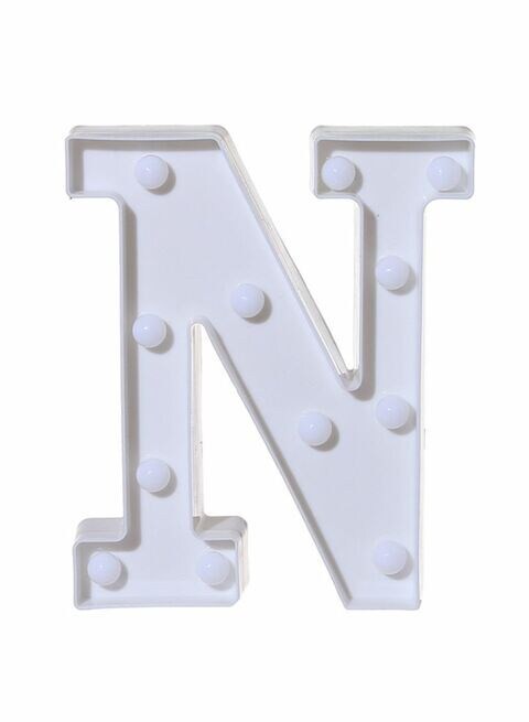 Voberry Alphabet Led Letter Lights White Plastic Standing Hanging N White 22X18X4.5cm