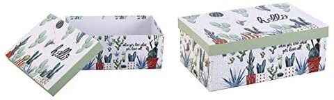 Bosphorus Storage Box Cactus Pattern Rectangular Lid, 33391