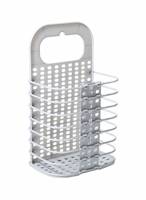 Plastic Hanging Storage Basket Silver 27x16.5x46centimeter