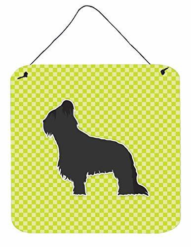 Caroline&#39;s Treasures Bb3826Ds66 Briard Checkerboard Green Wall Or Door Hanging Prints, 6X6, Multicolor