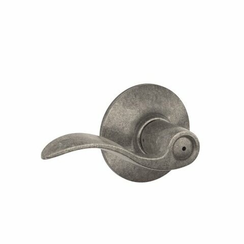 Schlage Accent Lever Bed And Bath Lock In Distressed Nickel