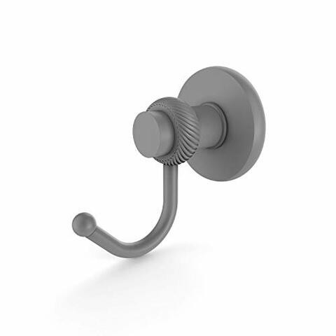 Allied Brass 920T Mercury Collection Twisted Accents Robe Hook, Matte Gray