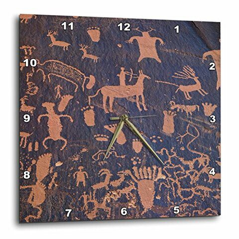 3Drose Dpp_208459_1 Usa, Utah, Newspaper Rock Ancient Petroglyphs Wall Clock, 10 By 10&quot;