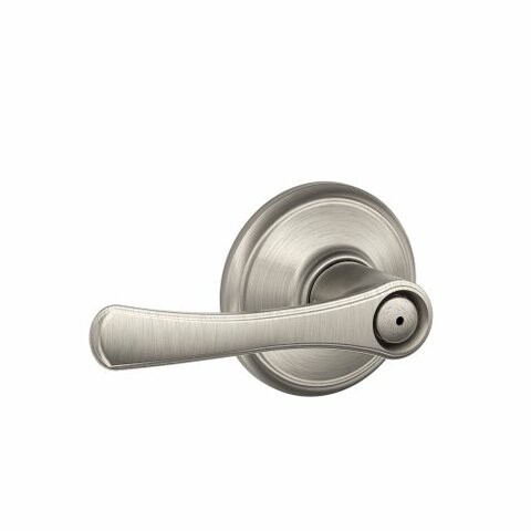 Schlage F40 Vla 619 16-080 10-027 134 N N Sl Avila Bed And Bath Lever, Satin Nickel