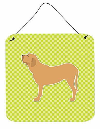 Caroline&#39;s Treasures Bb3879Ds66 Fila Brasileiro Checkerboard Green Wall Or Door Hanging Prints, 6X6, Multicolor