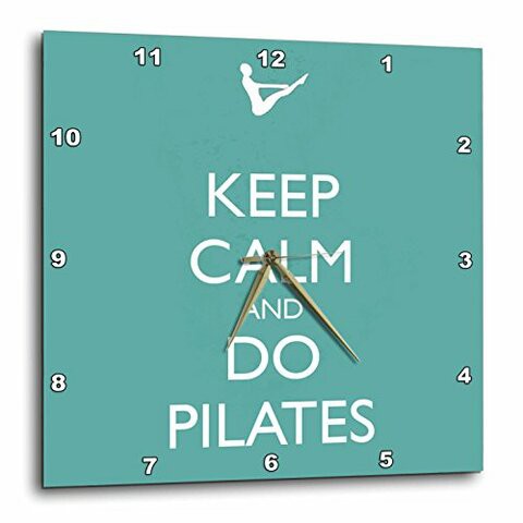 3Drose Dpp_159560_3 Keep Calm And Do Yoga Workout Pilates Instructor Wall Clock, 15 By 15-Inch