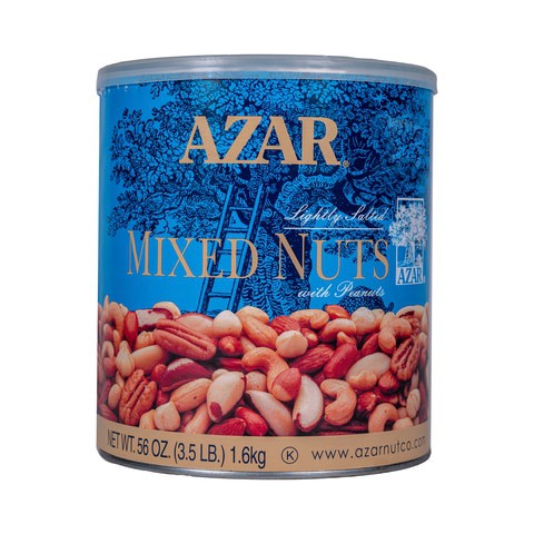 Azar Roasted Mixed Nuts (1.6Kg X 6), Shelled, Lightly Salted