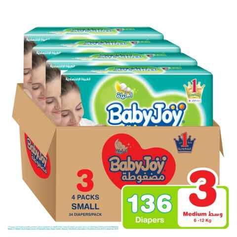 BabyJoy Compressed Diamond Pad Diaper Size 3 (6-12kg) 4x34