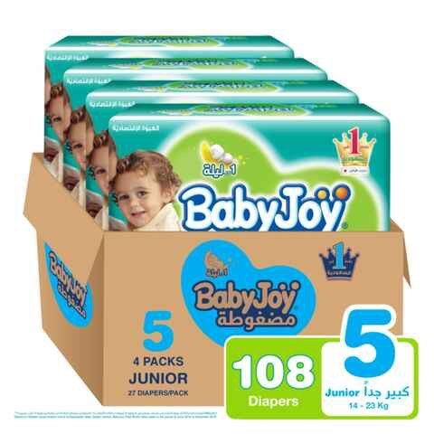 BabyJoy Compressed Diamond Pad Diaper Size 5 (14-25kg) 4x27