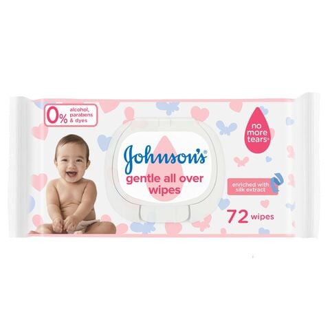 Johnson's Baby Wipes - Gentle All Over Pack of 72 wipes