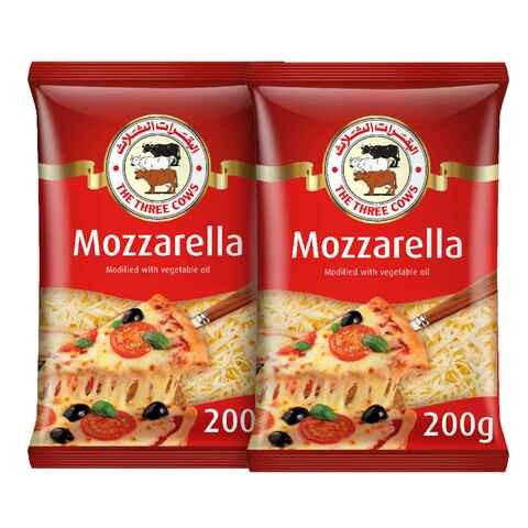 The Three Cows Grated Mozzarella Cheese 200 g × 2