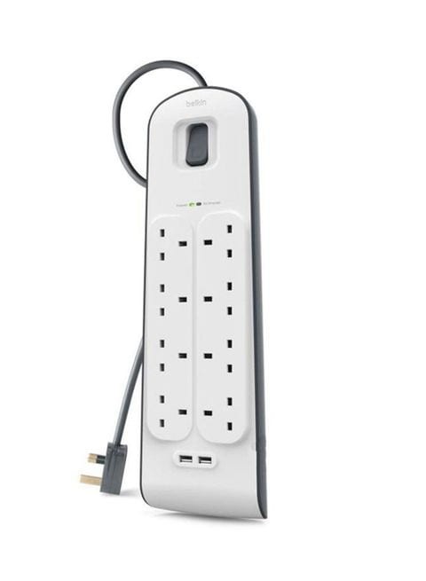 Belkin 8-Port Home Charger with 2 USB Ports - White