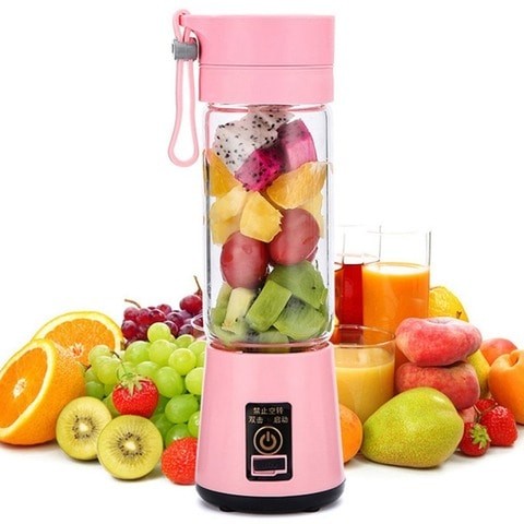 Generic Portable Electric USB Smoothie Juicer Blender - Pink