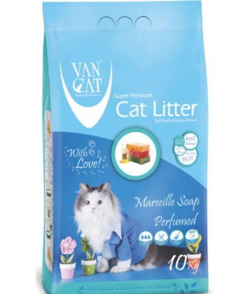 Van Cat White Clumping Bentonite Cat Litter Marsilla Soap 10Kg