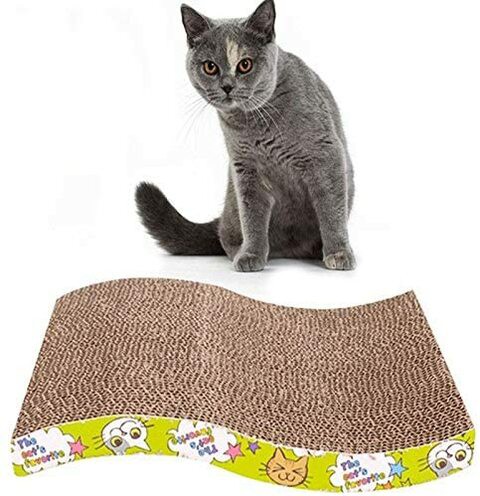 Generic S-Plus 1X Cat Scratch Cardboard Catnip Scratching Pad Scratcher Lounge Sofa Bed Post Cat Mat Toy Grinding Nail Protect Furniture Scratch Board Corrugated Paper Interactive Bone Bed