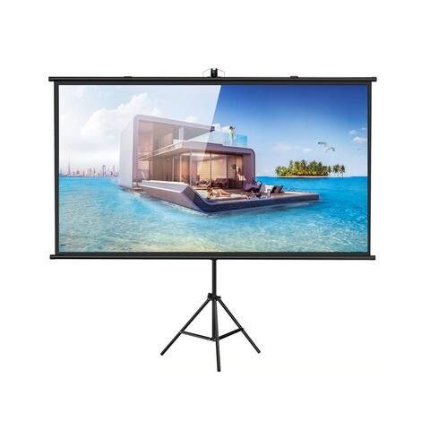 CRONY 72 Inches Tripod Projector Screen with Stand, Portable Foldable Projection Movie Screen Fabric