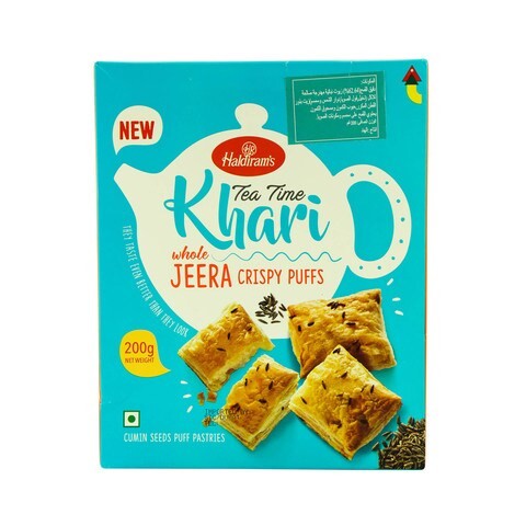 Haldiram&#39;s Tea Time Khari Whole Jeera Crispy Puffs 200g