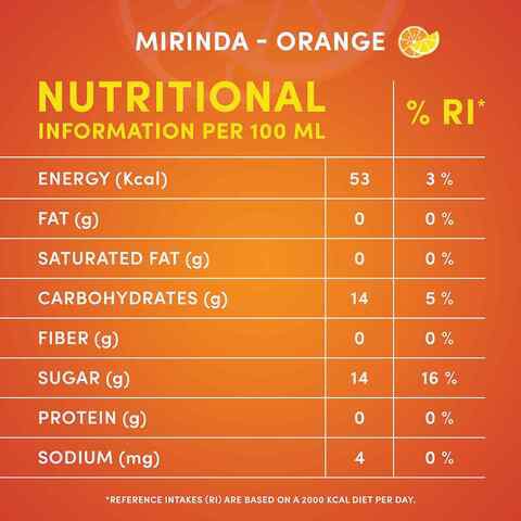 Mirinda Orange  Carbonated Soft Drink  Plastic Bottle  2.28L