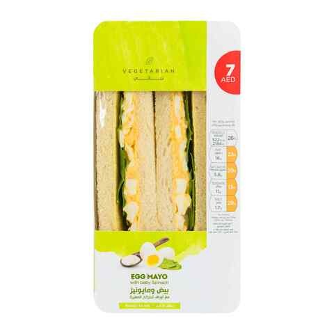 Egg mayonnaise sandwich with baby spinach 160 gm