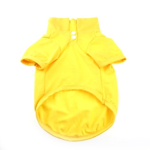 OHANA Spring Wear Collection - POLO T-Shirts in Beautiful and Bright Solid Colors for Cats and Dogs - YELLOW Medium size