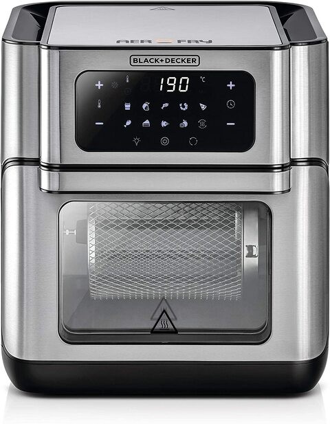 Black+Decker Digital Air Fryer Oven, 12L, Silver - AOF100-B5, 2 Year Warranty